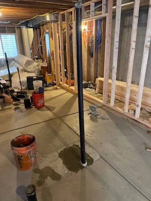 Basement plumbing installation