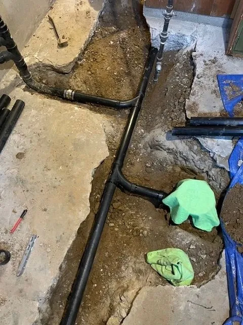 Drain line excavation and repair
