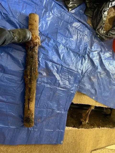 Drain line excavation repair