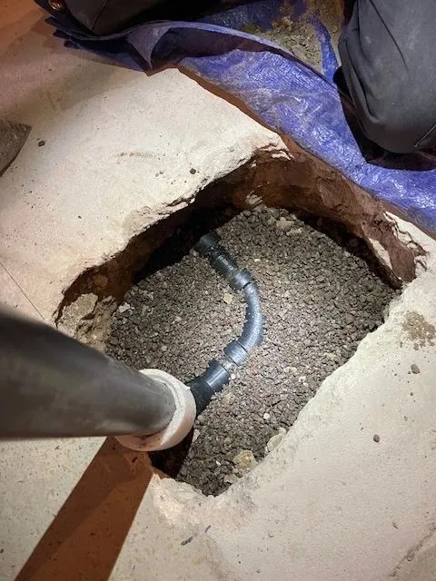 Drain line excavation repair