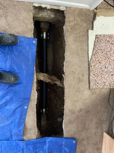 Drain line excavation repair
