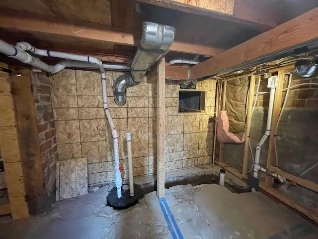 Sewage ejector pump pit toilet sink drain line water line install