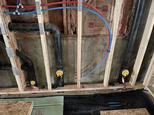 Water pipe installation inside studded wall